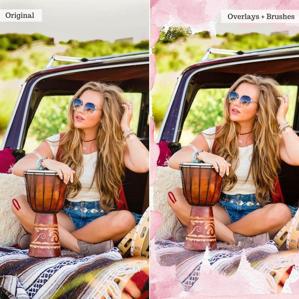 Watercolor Photoshop Brushes & Overlays