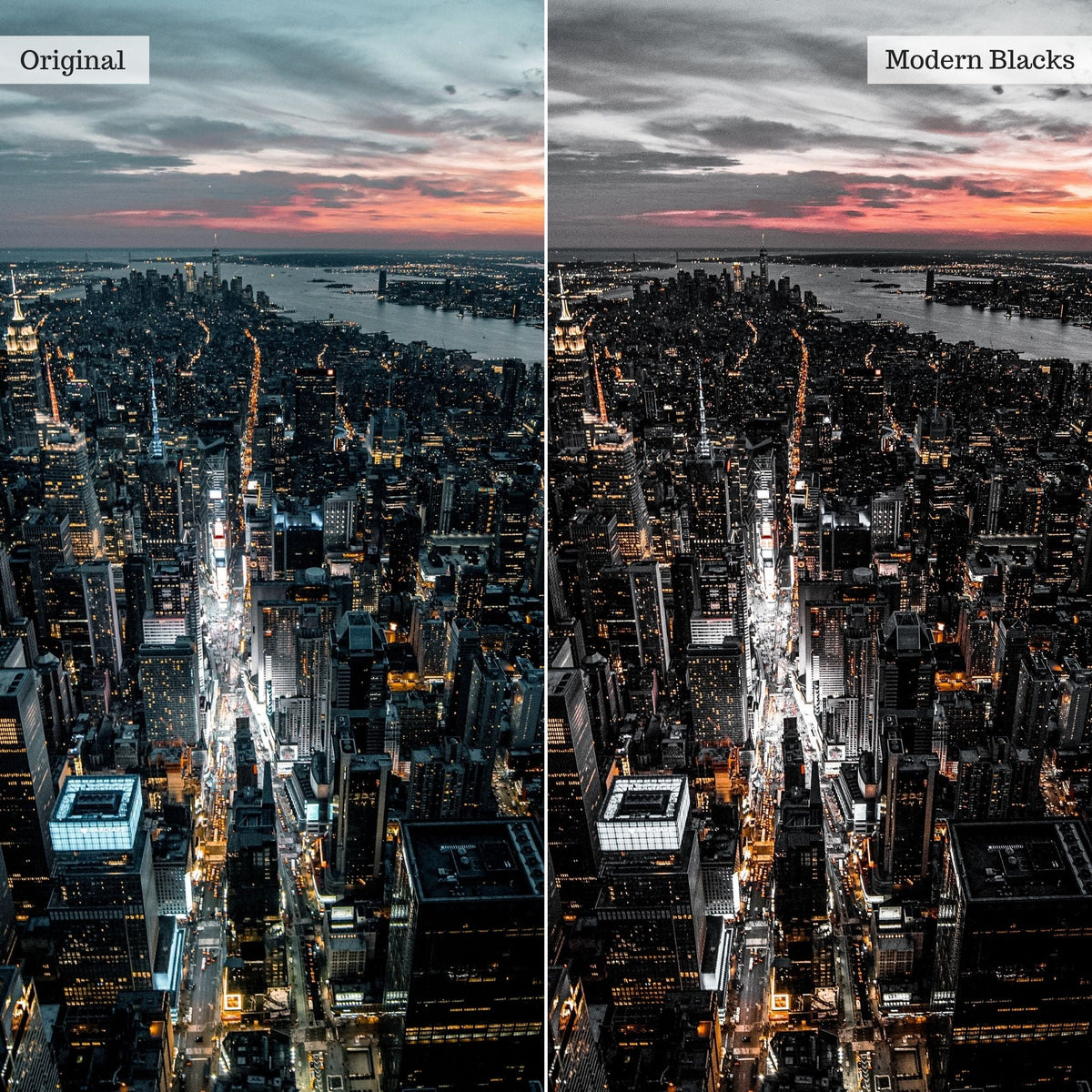 Modern Blacks Instagram Presets for Lightroom Mobile & Desktop