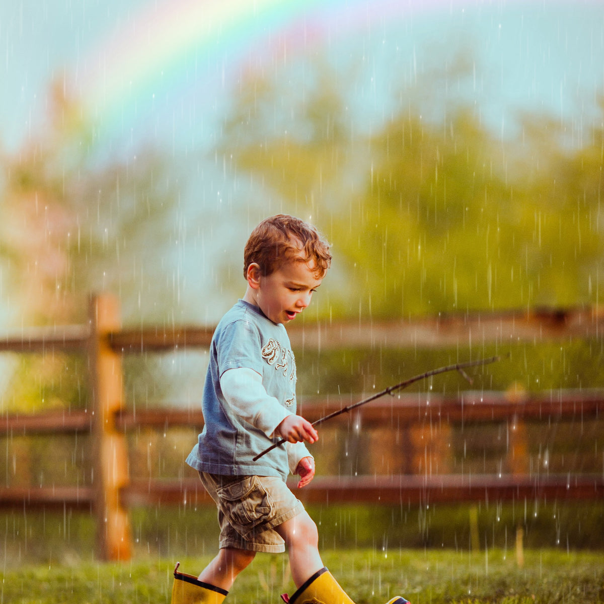 Rain & Rainbow Overlays – Photoshop & More
