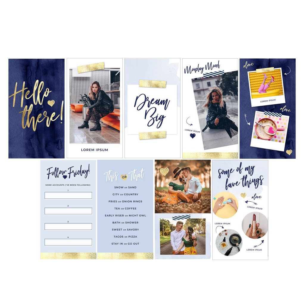 Story Templates for FB & IG (for Photoshop)
