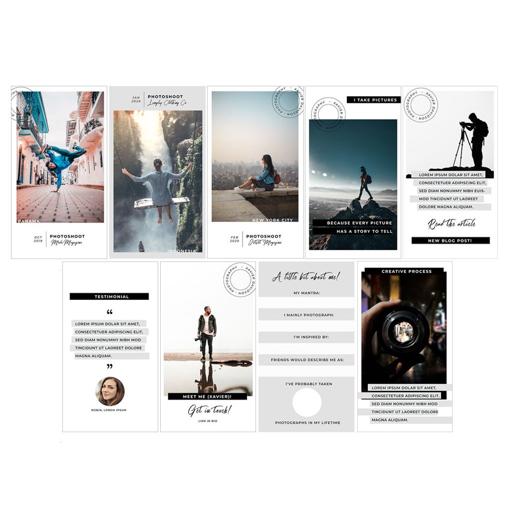 Story Templates for FB & IG (for Photoshop)