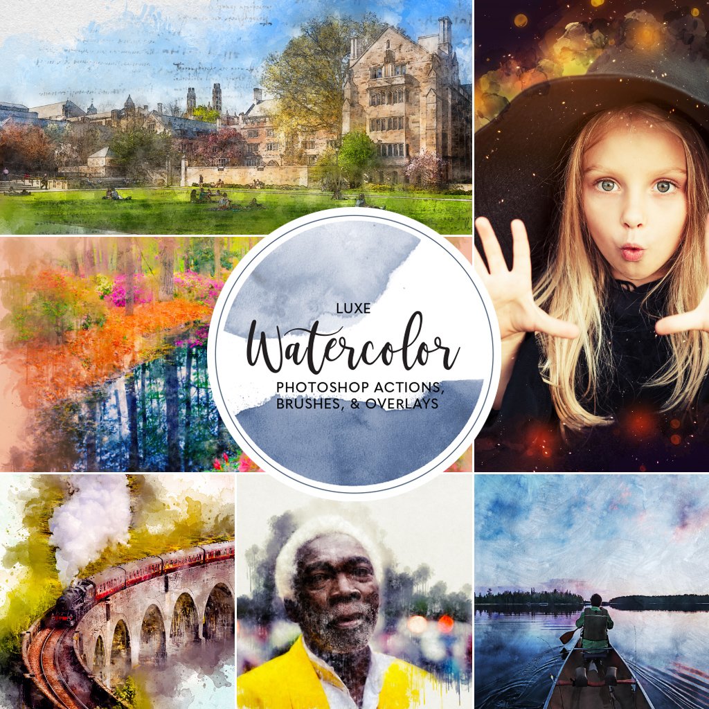 Watercolor, Paint, &amp; More! Photoshop Actions, Brushes, &amp; Overlays