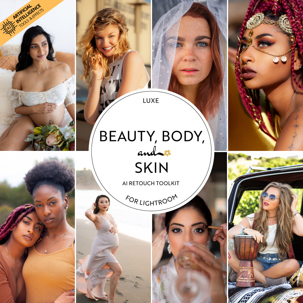 Beauty, Body, and Skin AI Adaptive Retouch Toolkit Lightroom Presets – Desktop & Mobile