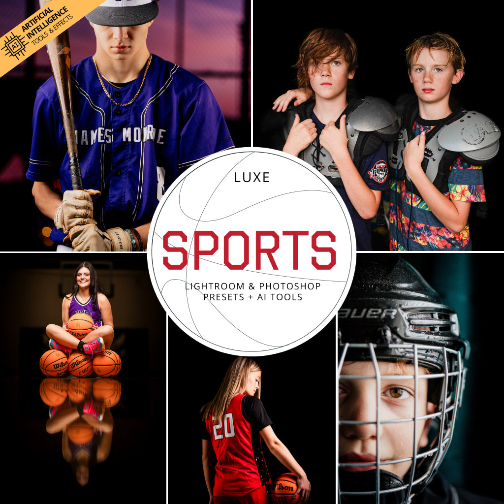 Luxe Sports Lightroom Presets &amp; AI Tools – Desktop &amp; Mobile