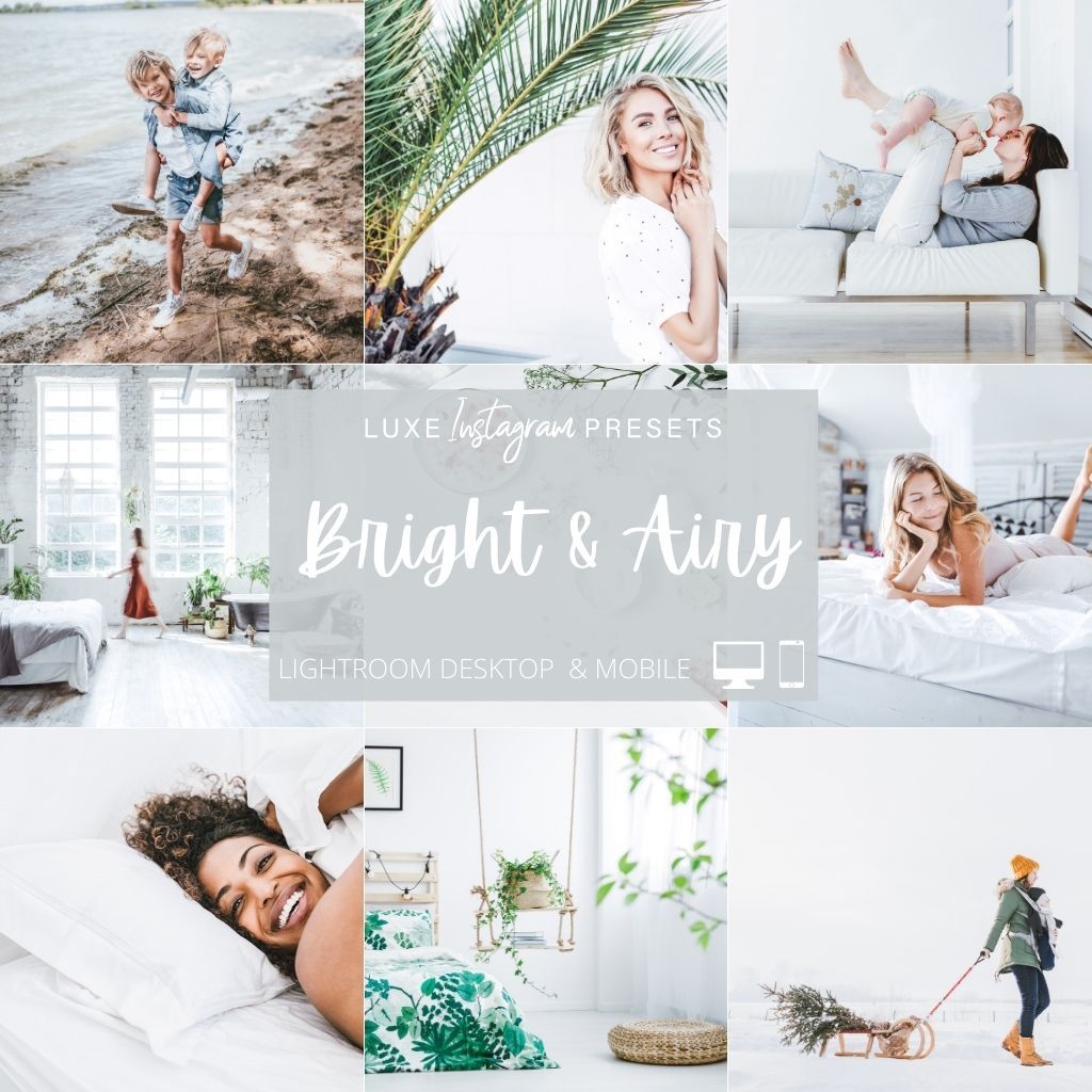 Bright &amp; Airy Instagram Presets for Lightroom Mobile &amp; Desktop