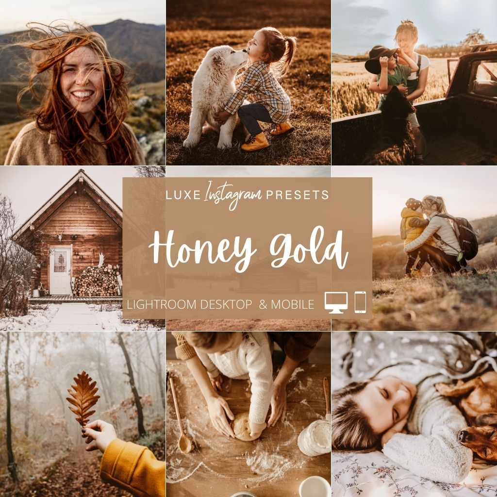 Honey &amp; Gold Instagram Presets for Lightroom Mobile &amp; Desktop