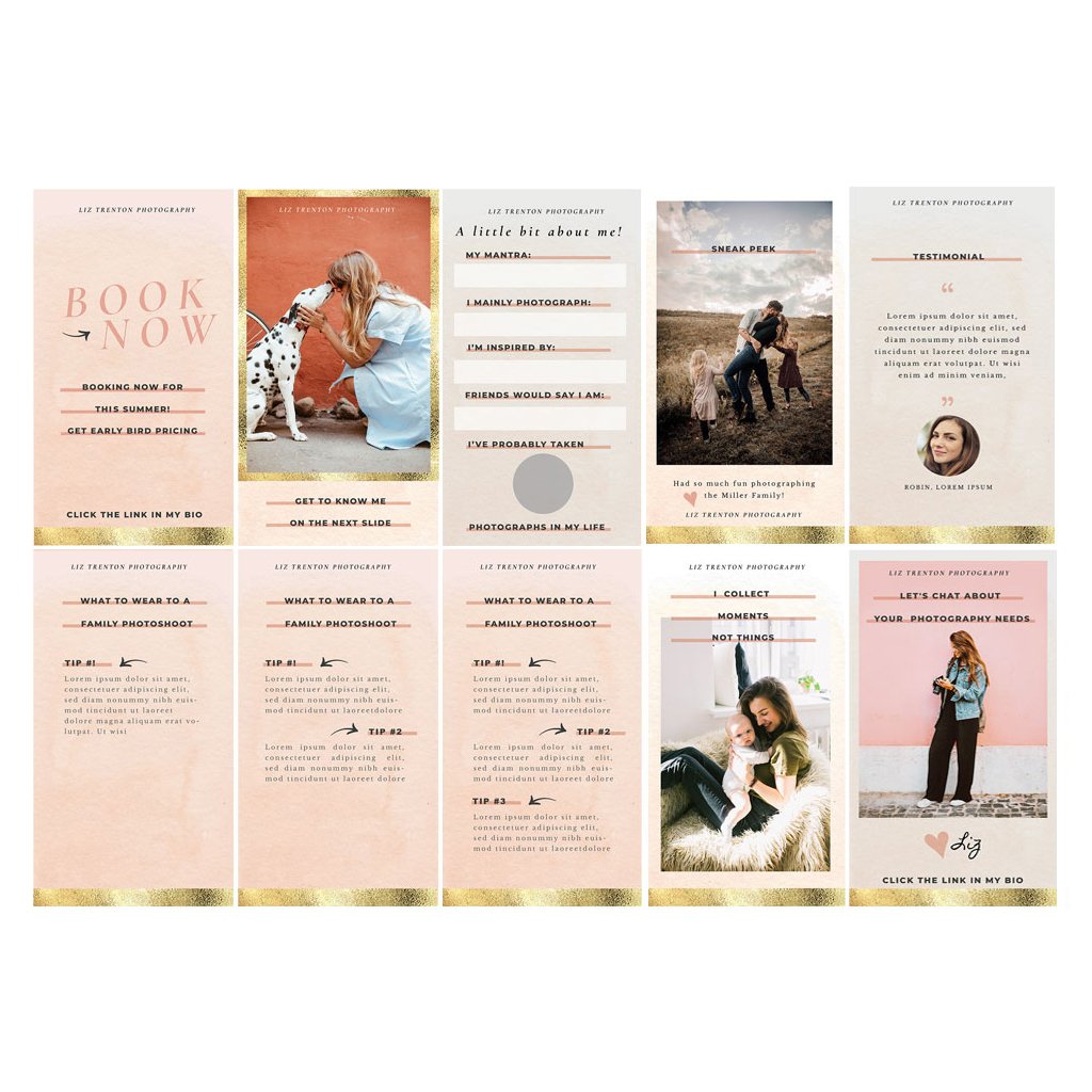 Story Templates for FB &amp; IG (for Photoshop)