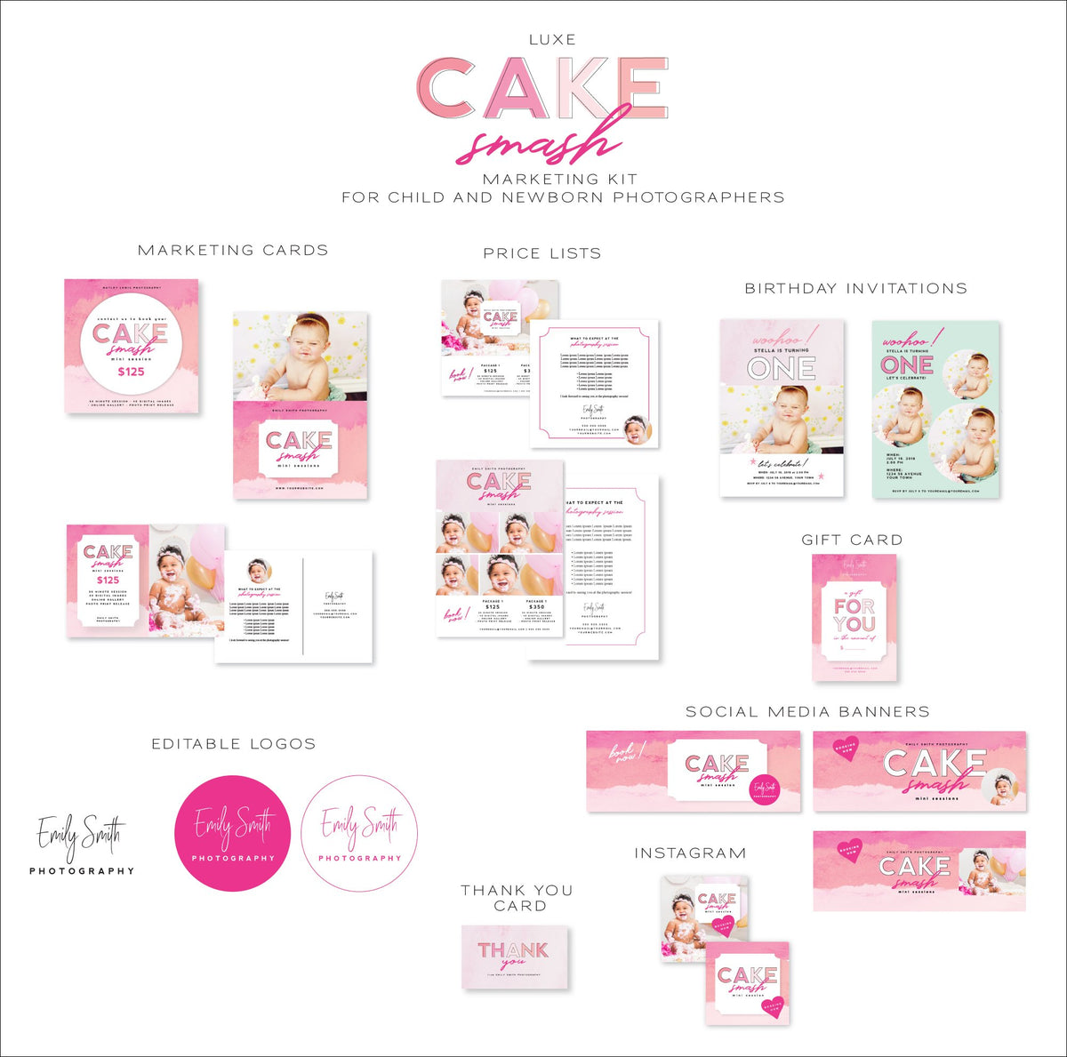 Cake Smash Marketing Kit for Child &amp; Newborn Photographers