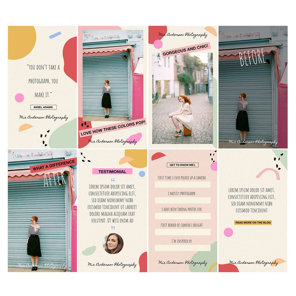 Story Templates for FB &amp; IG (for Photoshop)